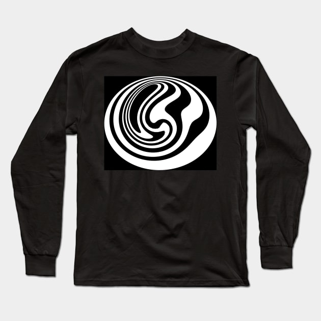 Black and White whirl Long Sleeve T-Shirt by Goodlucklara